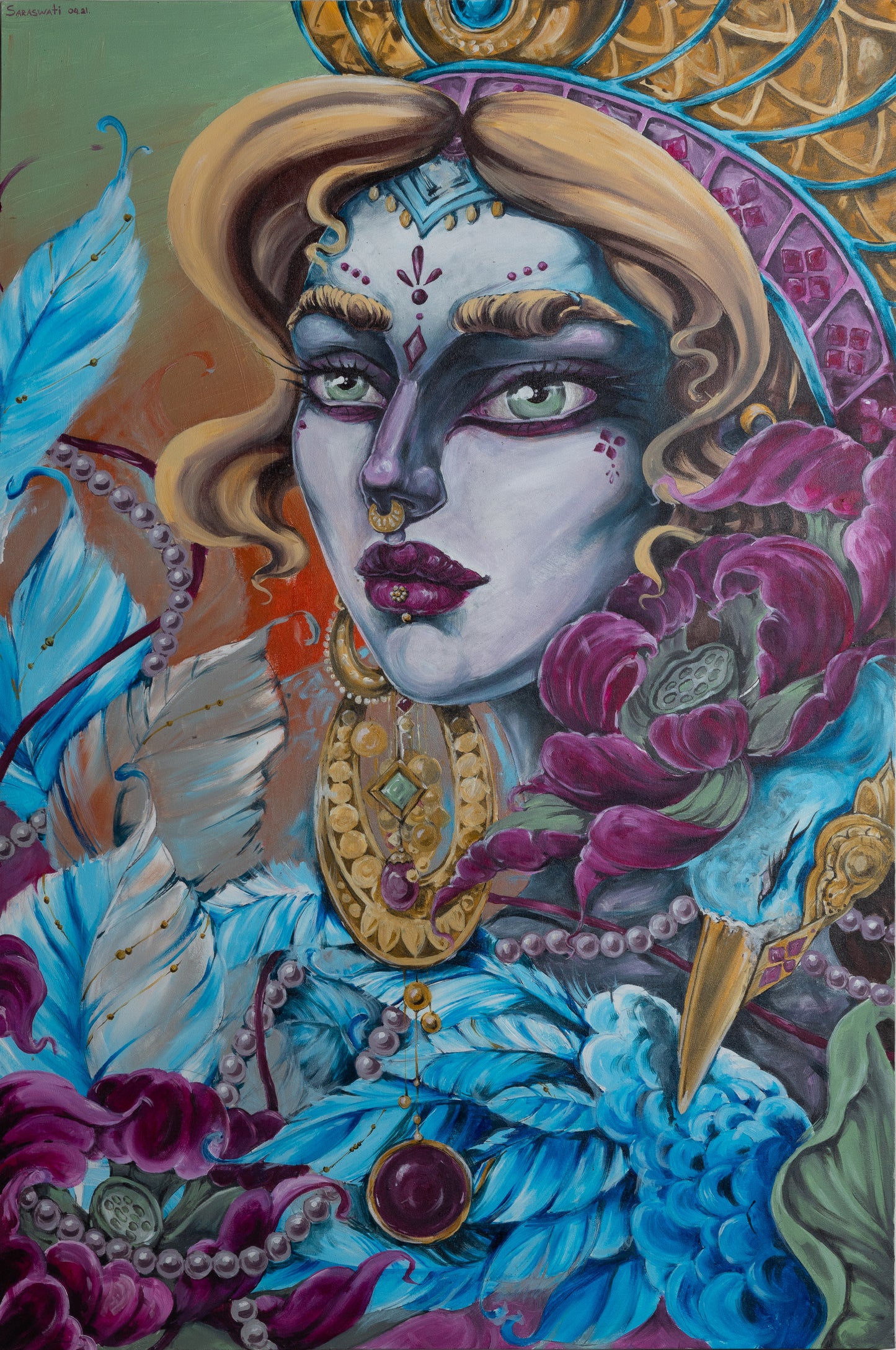 "Sarasvati" Original Canvas