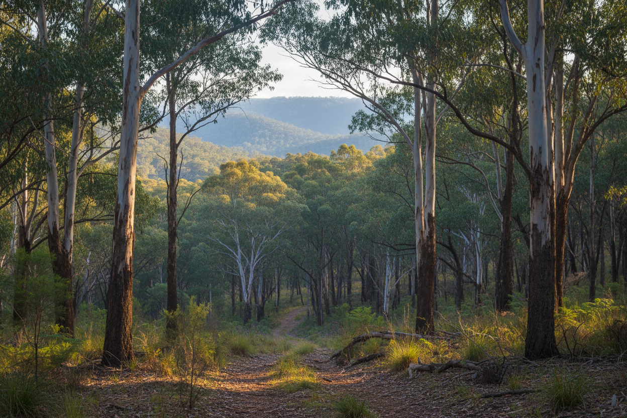Nature, eucalyptus forest, hills, Australia 